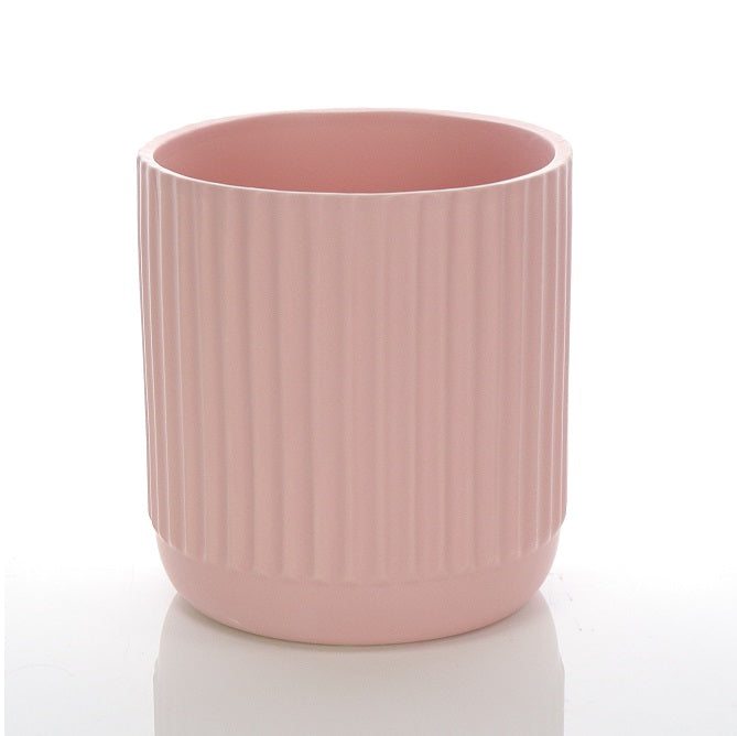 Dol Cylinder Ribbed Rosewater Pink 15cmH