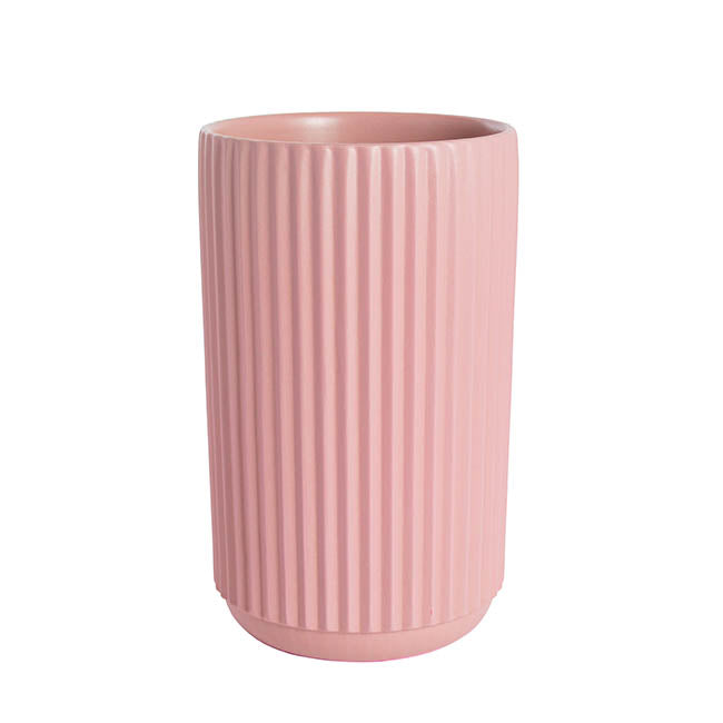 Dol cylinder Ribbed Pink 24cmH