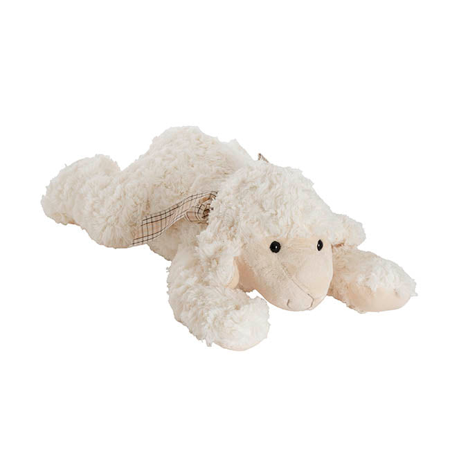 Lazy Linda Lying Lamb Plush Cream