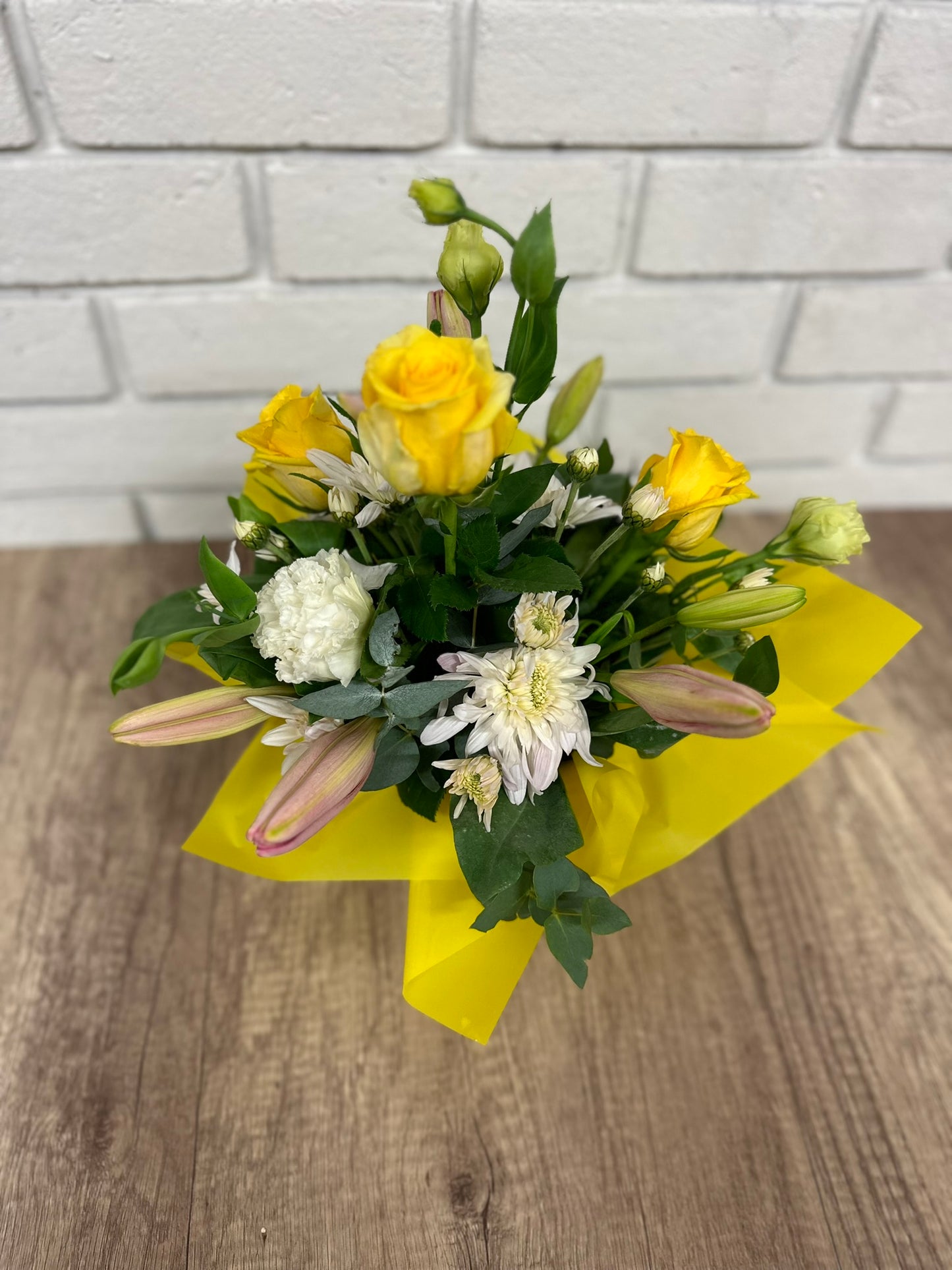 Seasonal Flowers in Tin Bucket