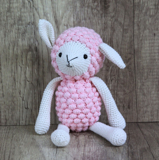 Knitting Garden - Handmade Soft Toys - Pink Lamb