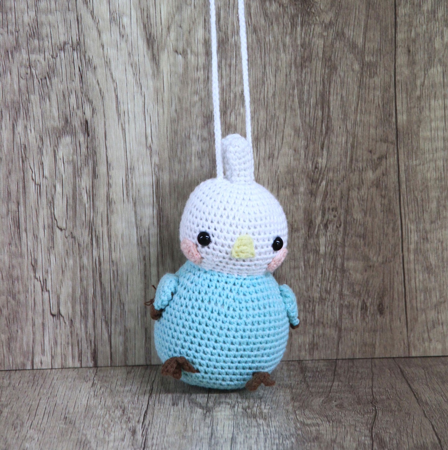 Knitting Garden -  Play Gym / Pram Toys - Blue Budgie