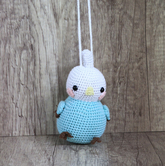 Knitting Garden -  Play Gym / Pram Toys - Blue Budgie