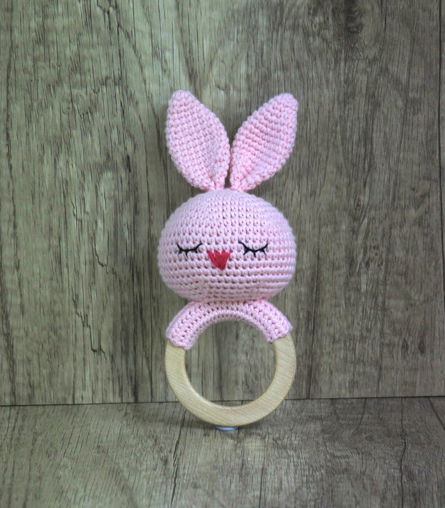 Knitting Garden - Teething Rattles - Light pink Bunny